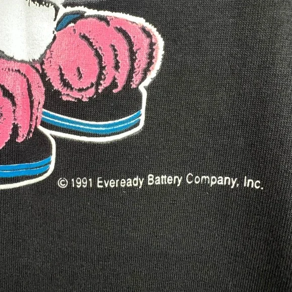 Vintage 1991 Energizer Bunny T Shirt Mens Small Black Single Stitch Made in USA - Picture 4 of 9